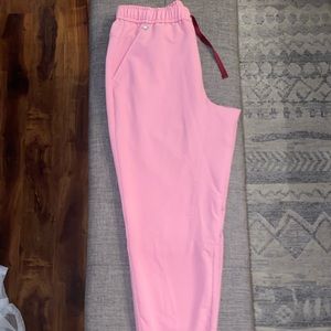 Figs Scrubs- Jogger and Top Set: Chalk Pink